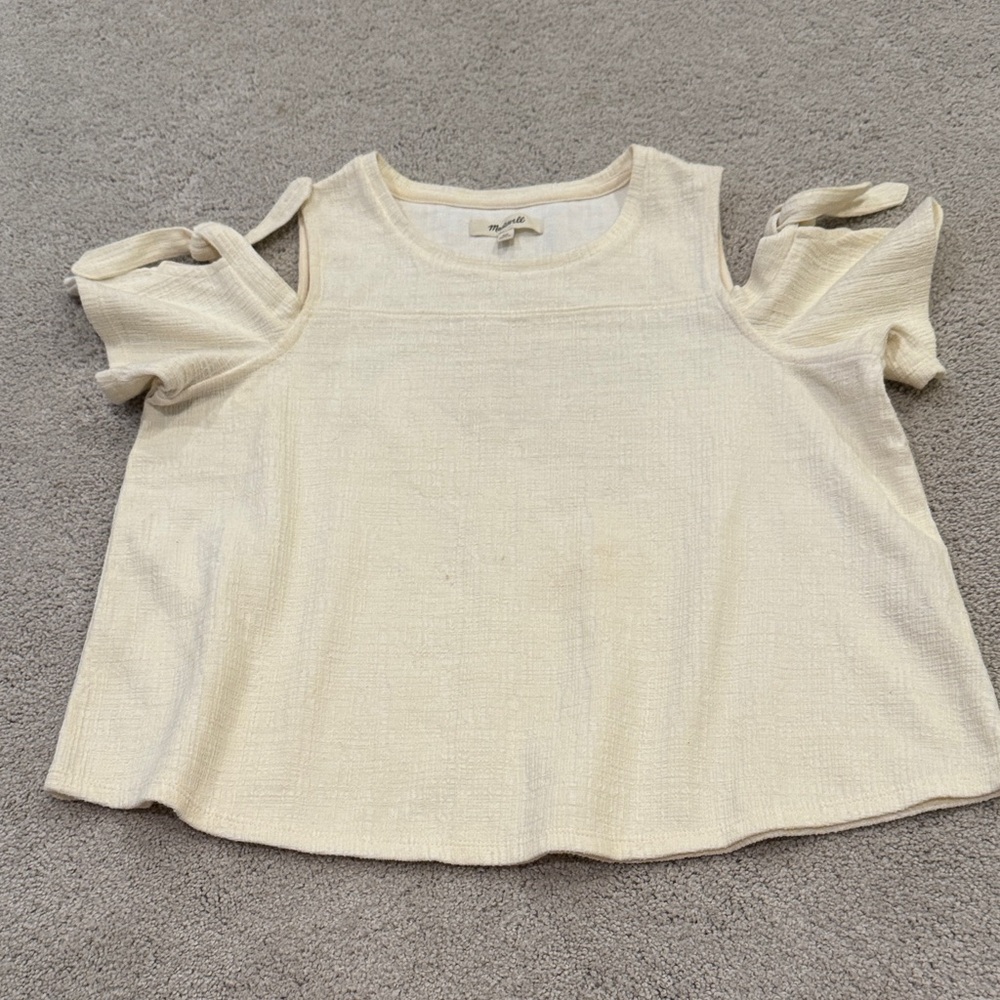 Madewell Cream Cold Shoulder Blouse